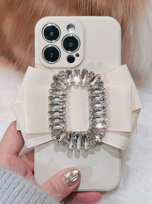 Ribbon Rhinestone Buckle Phone Case