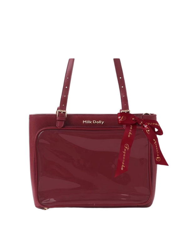 メッセンジャーショルダーリボンビックトートバッグ