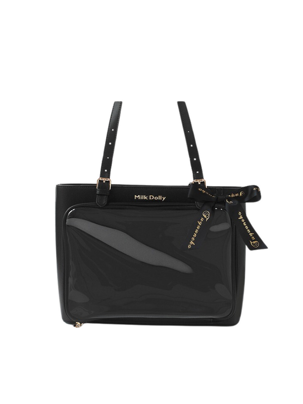 メッセンジャーショルダーリボンビックトートバッグ