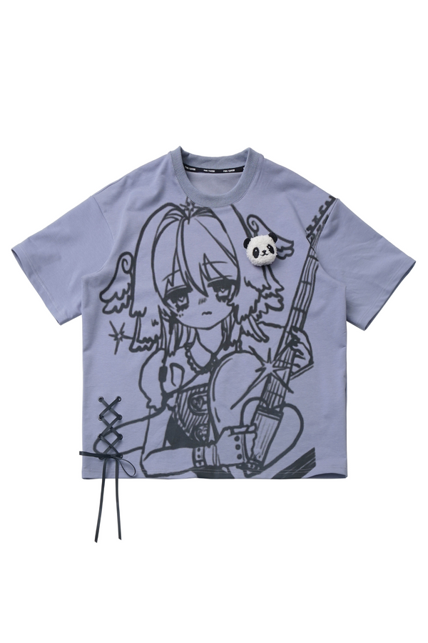 サブカルガールイラストオーバーサイズトップス