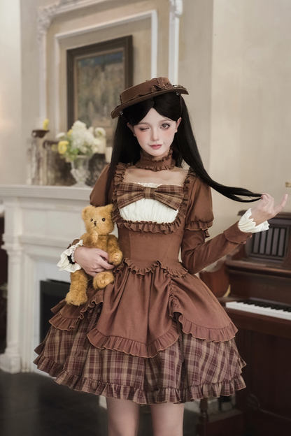 スイートチェックドールドレス＋2WAYリボン＋リボン＋ハット