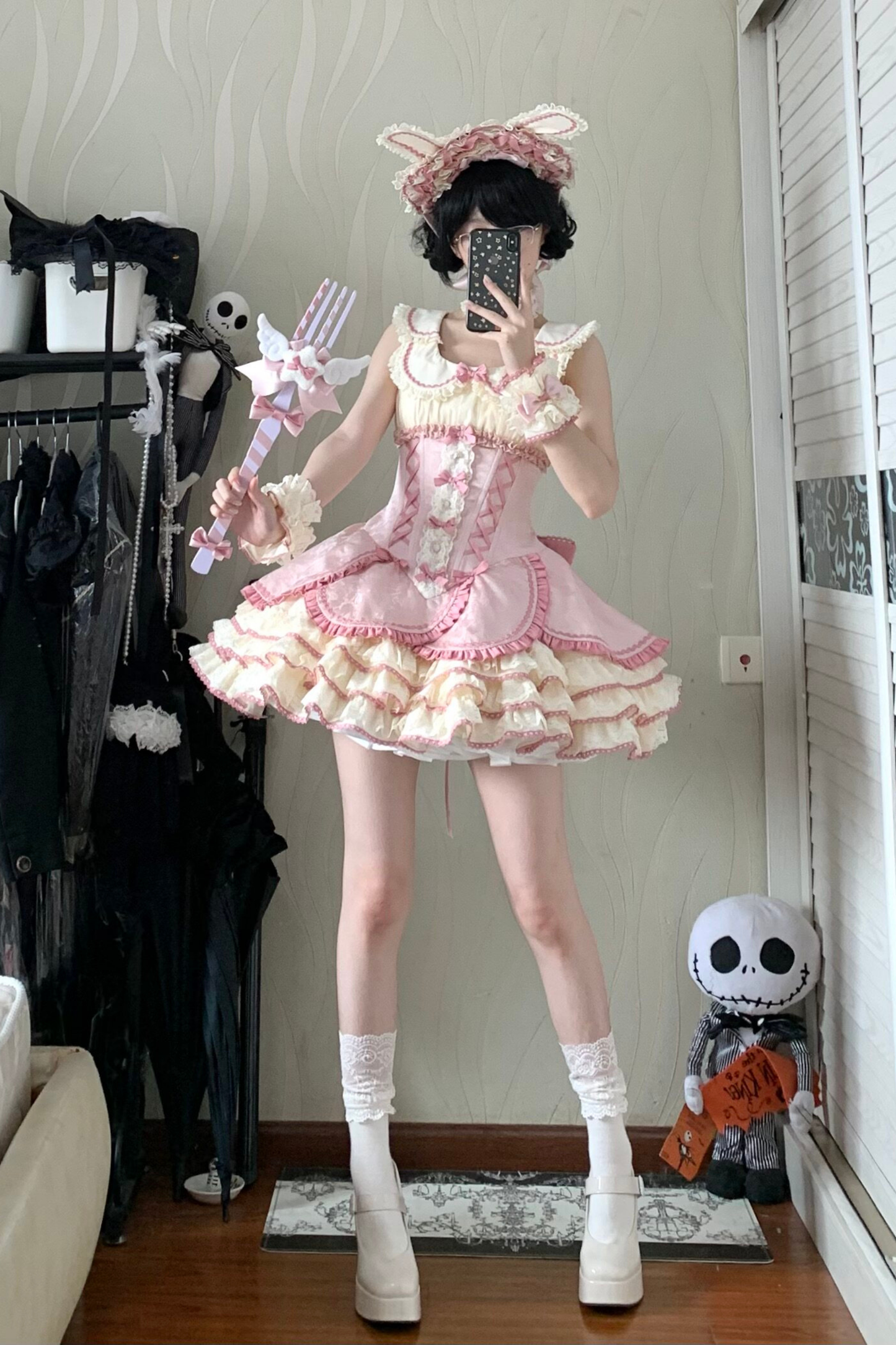 Magical Girl Lolita Dress + Bonnet + Pendant + Sleeves