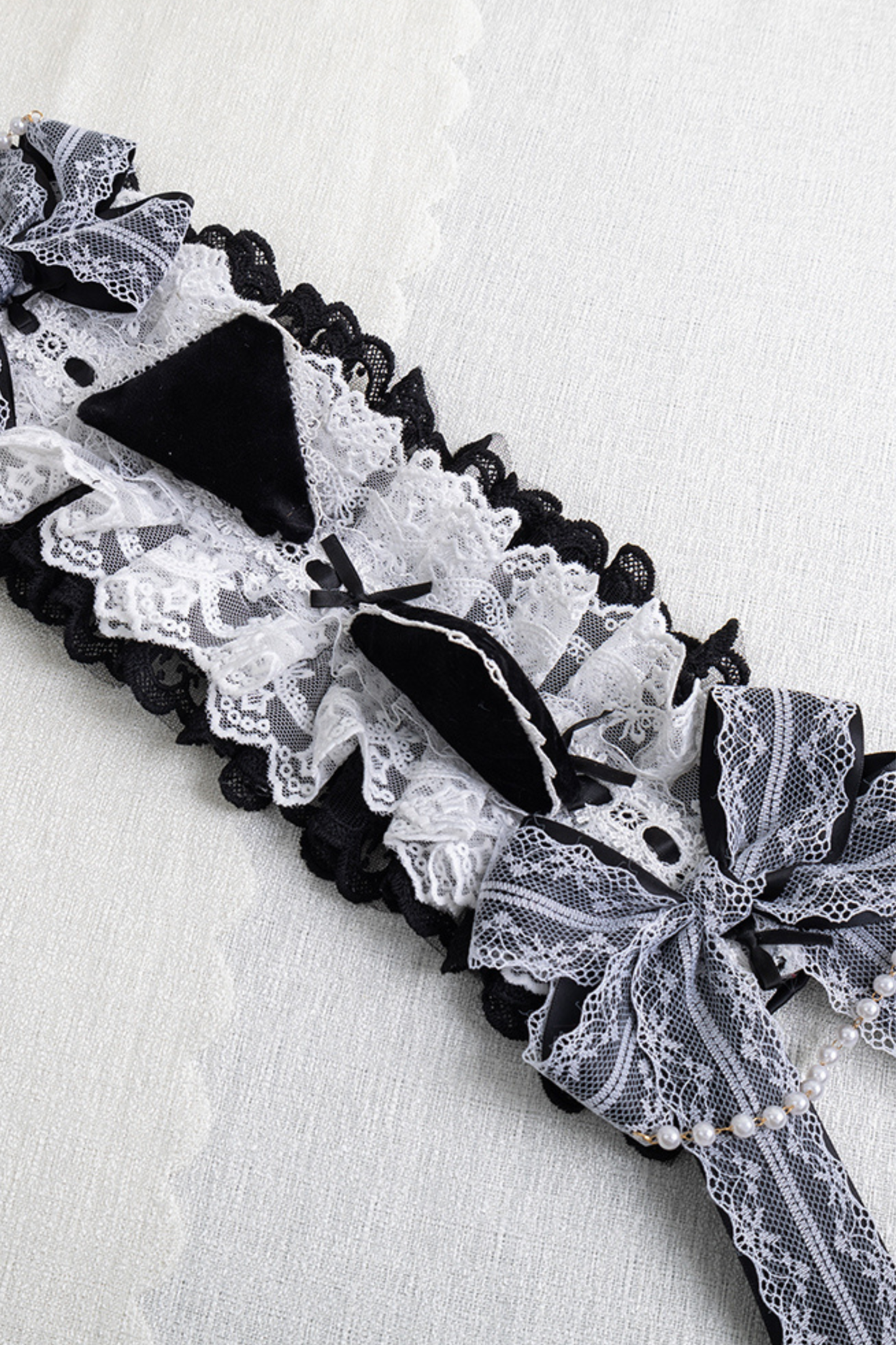 エレガントロリータボンネット+ヘアバンド+リボンクリップ+ハットクリップ+スリーブ