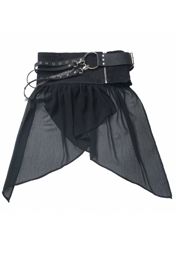 モードリボンシャツ＋コルセット＋ティアードスカート＋レッグウォーマー