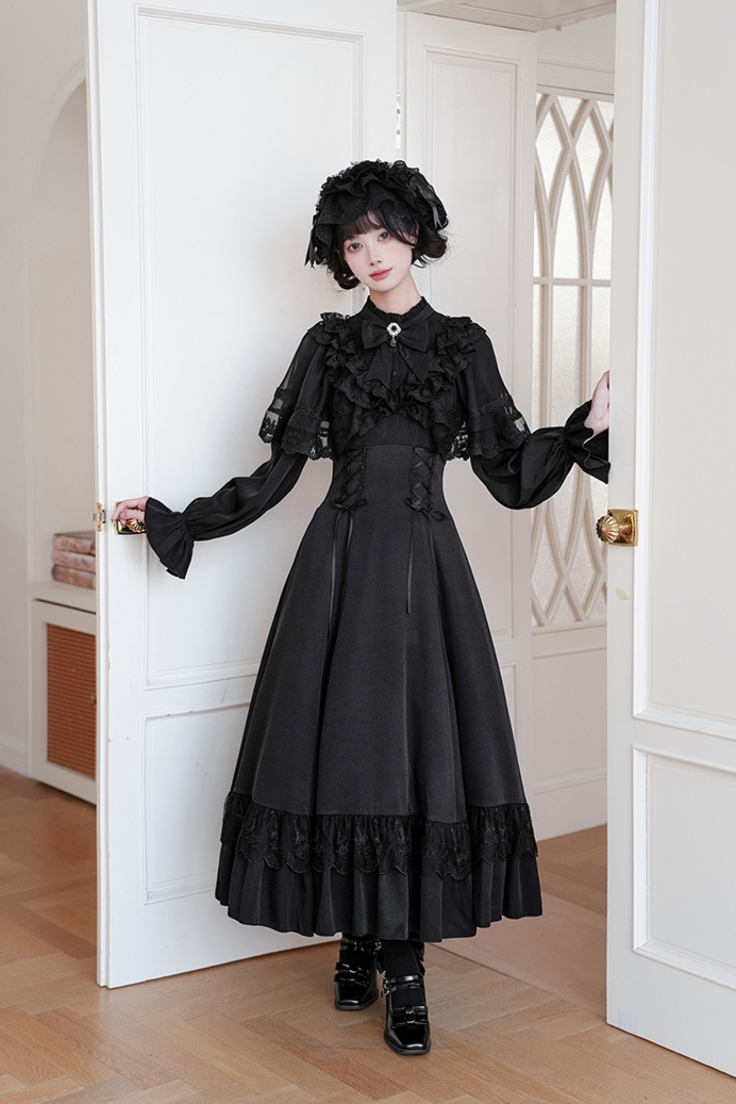 Elegant Dress + Shawl + Ribbon + Headdress