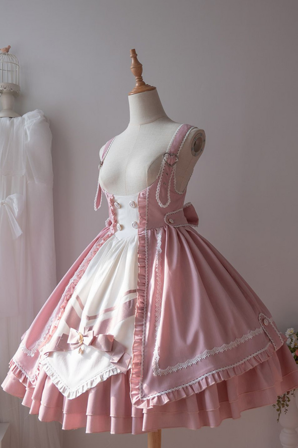 ピュアスイートロリータジャンパースカート＋ハット＋カチューシャ