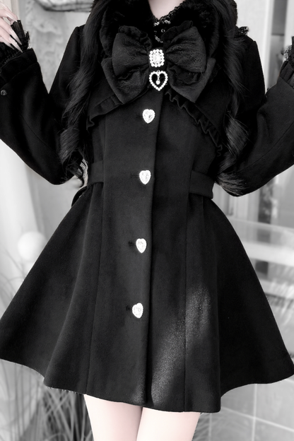 リボンウエストマークフレアコート