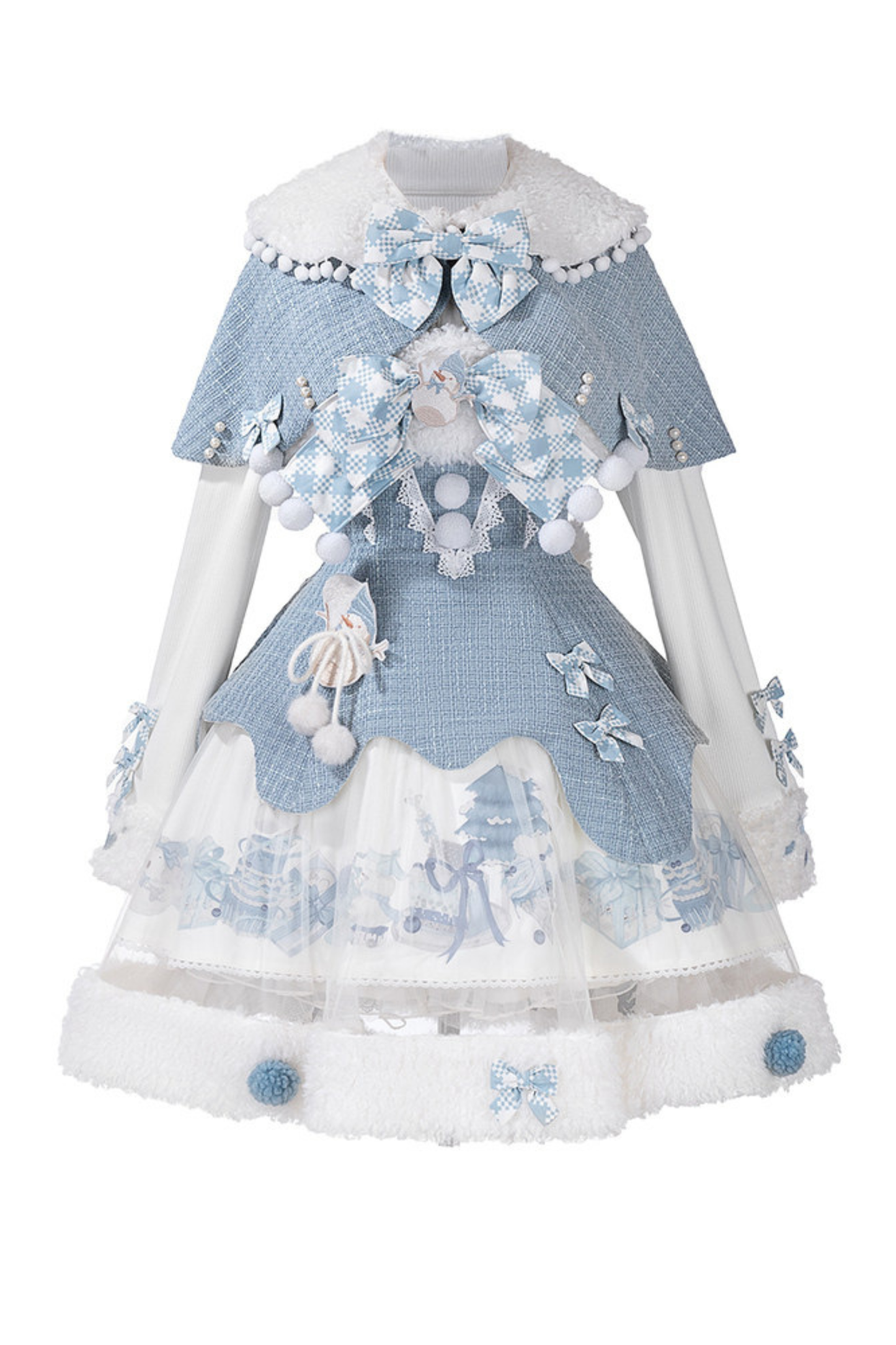 スノーアイランドロリータドレス+トップス+ショール