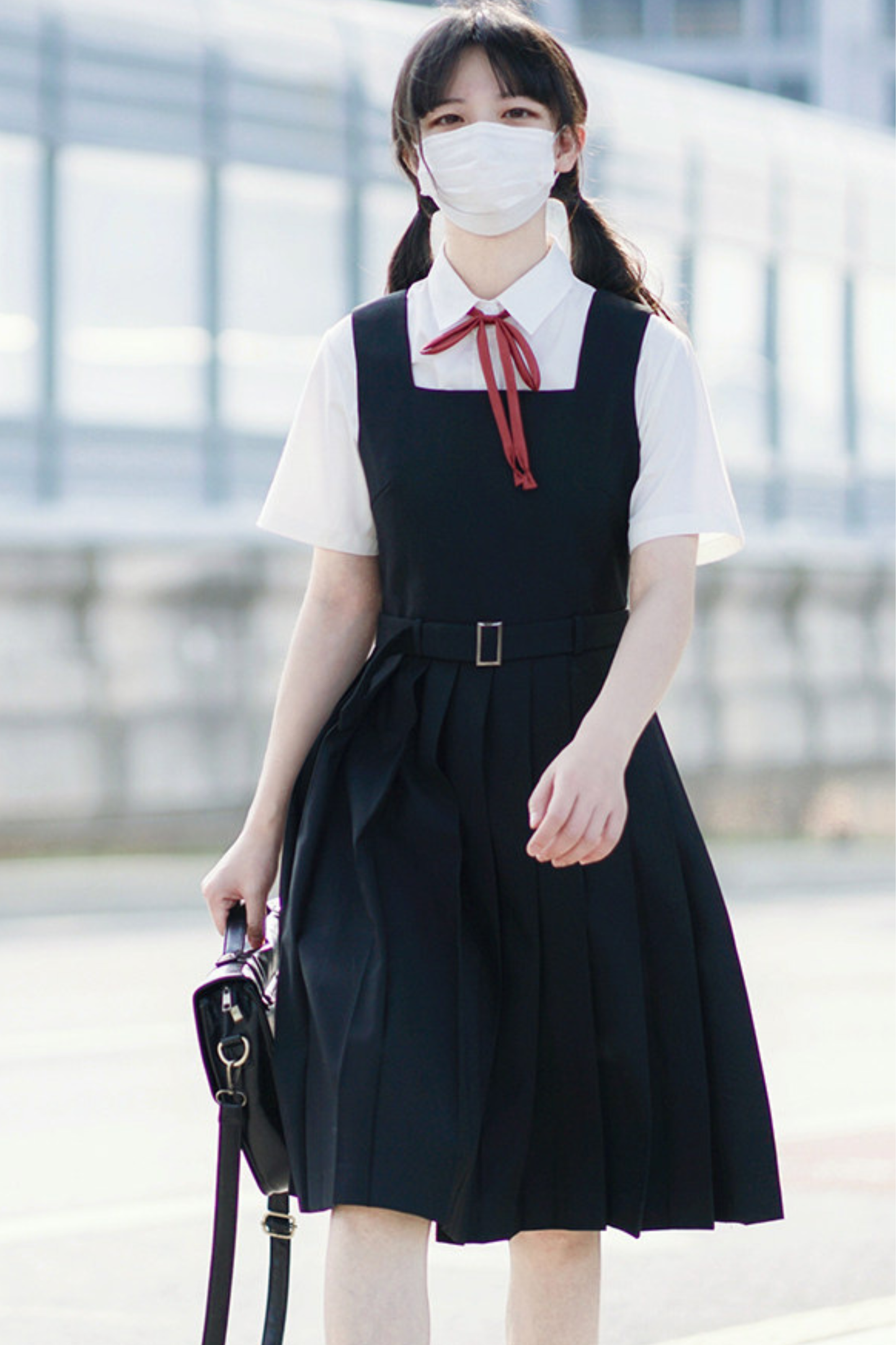 Retro College Plissee-Westenkleid