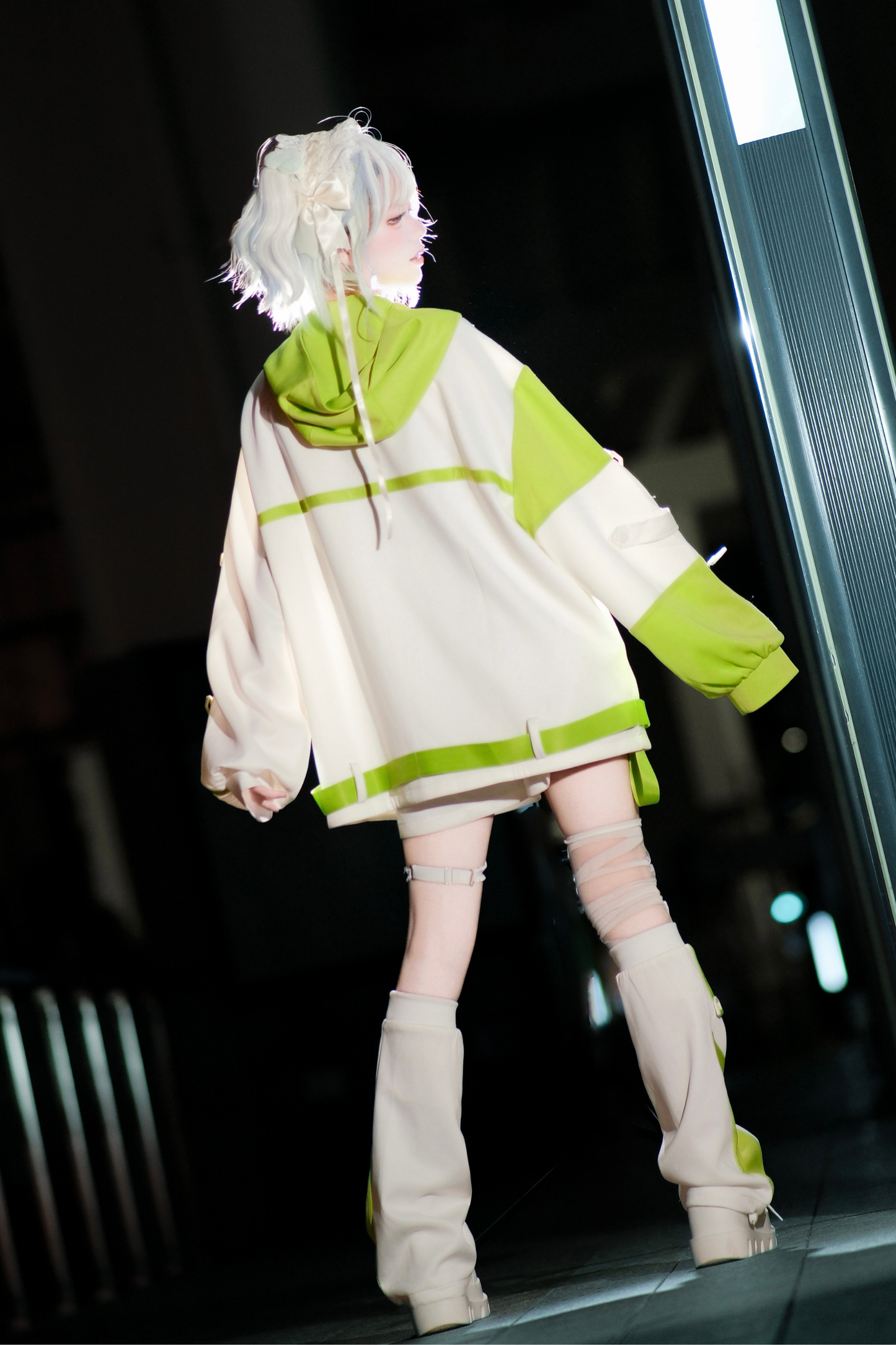 サイバーサブカルジャージジャケット+ショートパンツ+レッグカバー