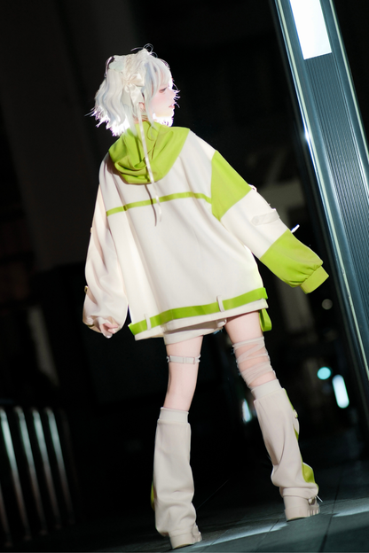 サイバーサブカルジャージジャケット+ショートパンツ+レッグカバー