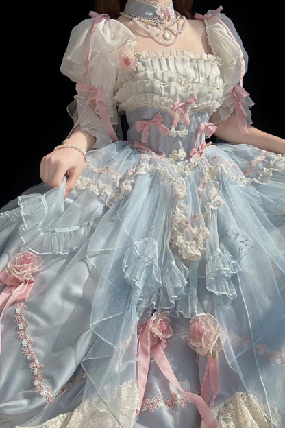 スイートプリンセスドレス+トレーン+ ベール +アクセサリー