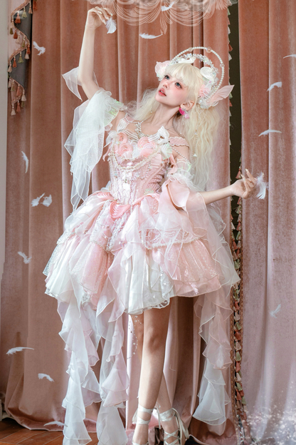 Mermaid Chiffon Lolita Dress + Crown + Headband + Sleeves