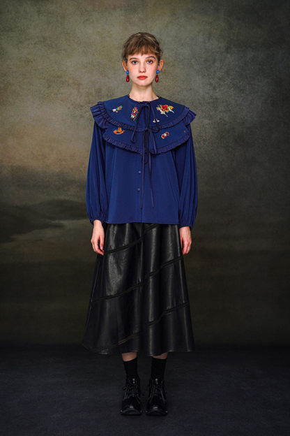 フレンチレトロショールデザインブラウス