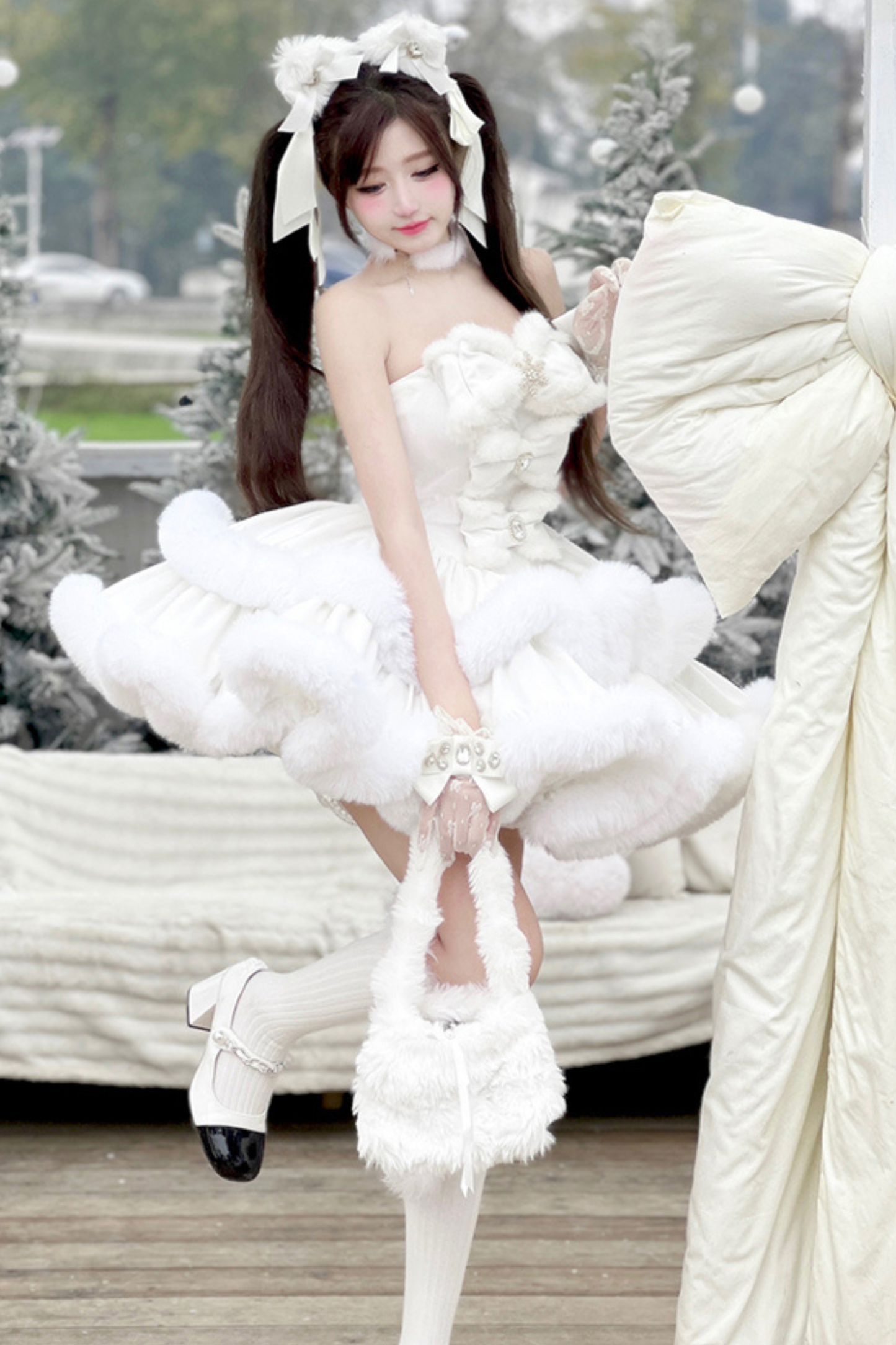 アンゴラファープリンセスドレス+ラビットマント+シアーテール