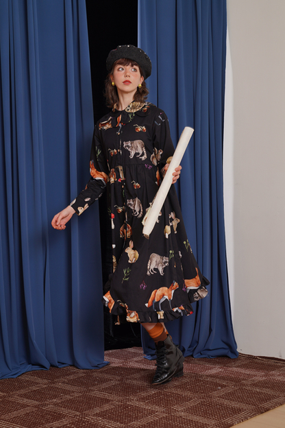 Animal Print Classic Art Style Loose Dress