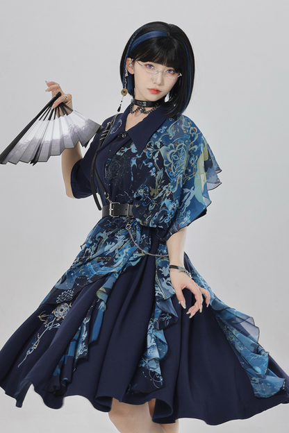 チャイナエンブロイダリードレス+ベルト+ガードル