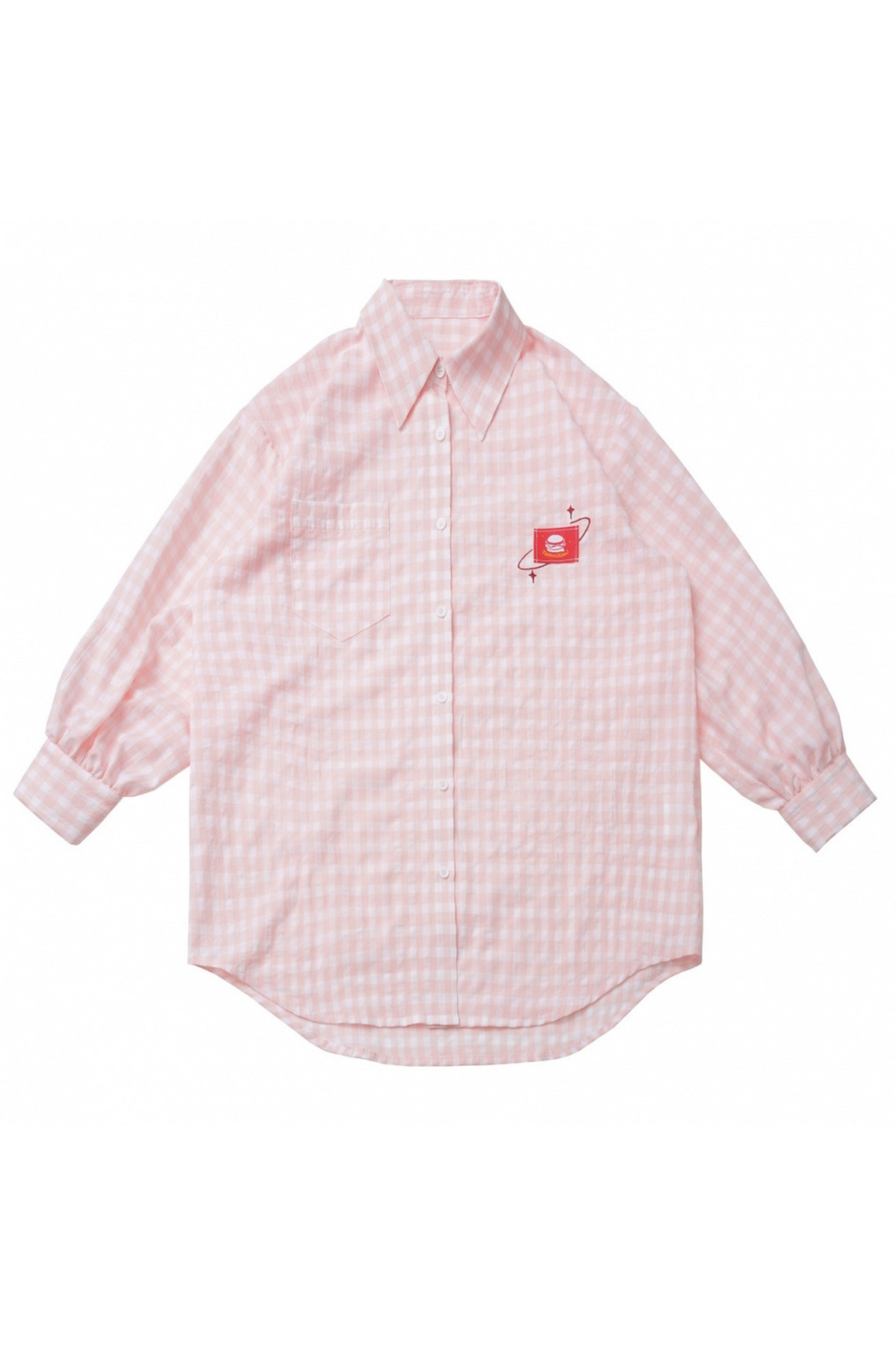 オーバーシャツ＋ノースリーブトップス＋ケーキスカート