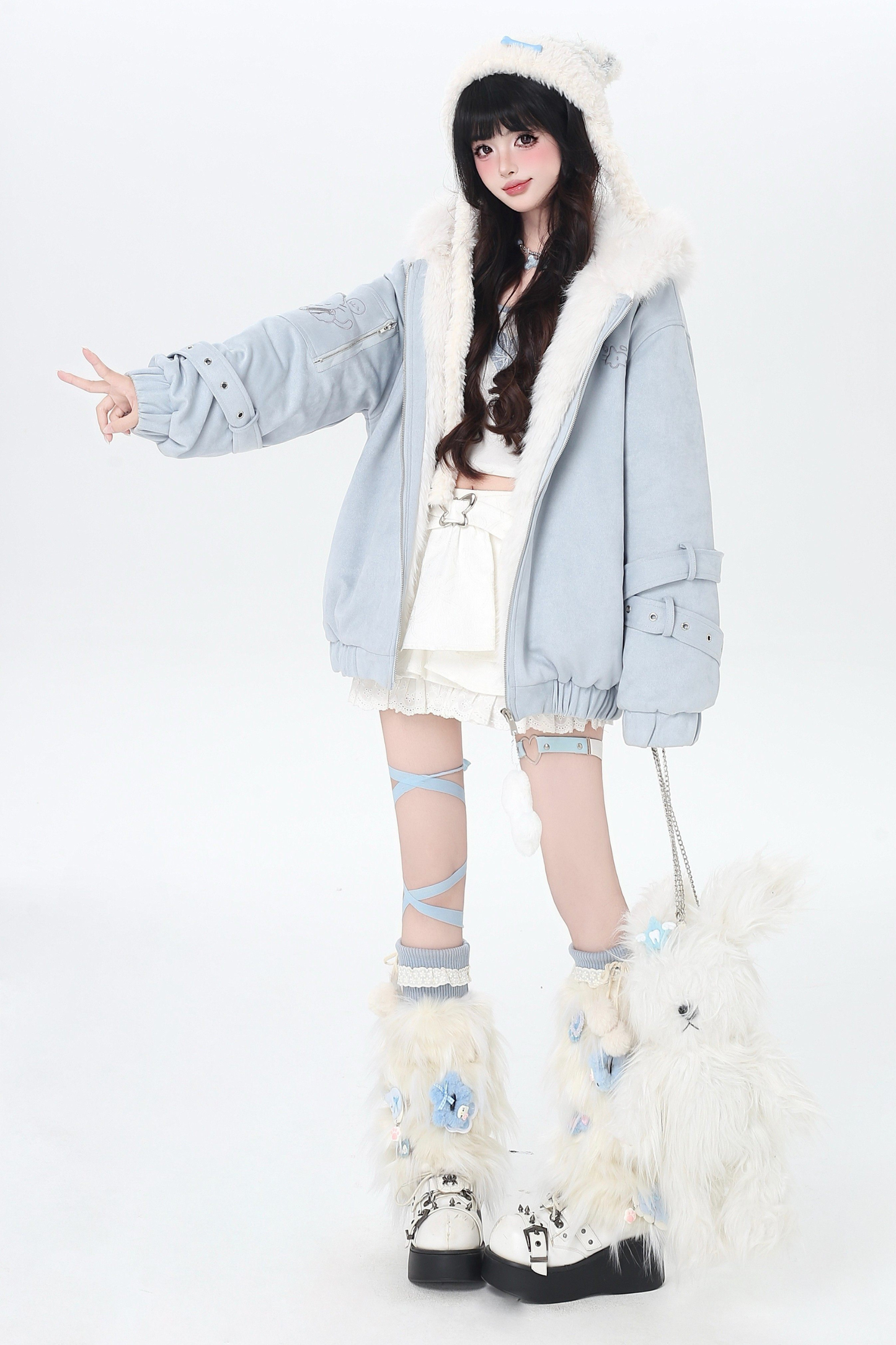 Cat Ear Hood Fur Jacket