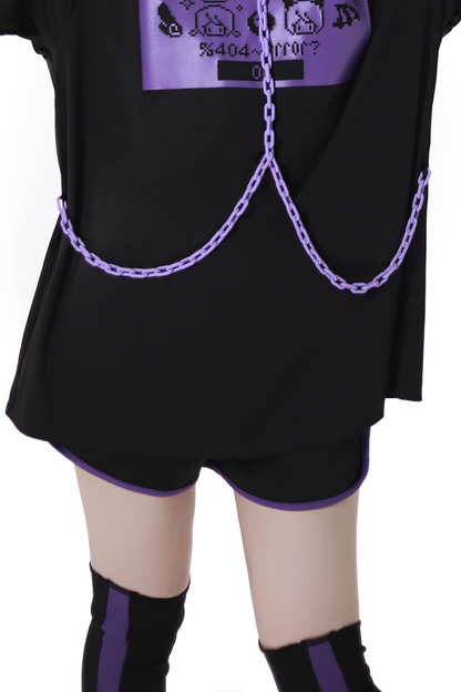 Subculture Loose Over T-shirt + Pants + Leg Warmers + Angel Devil Hairpin