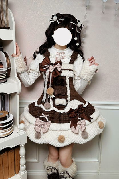[Deadline for reservations: December 8] Floss Sugar Rabbit Fur Ball Ribbon Suspender Dress