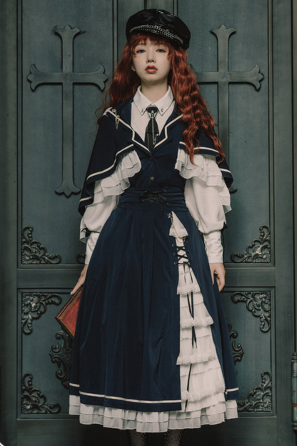 Western Fantasy Cloak Vest + Cape + Skirt + Shirt