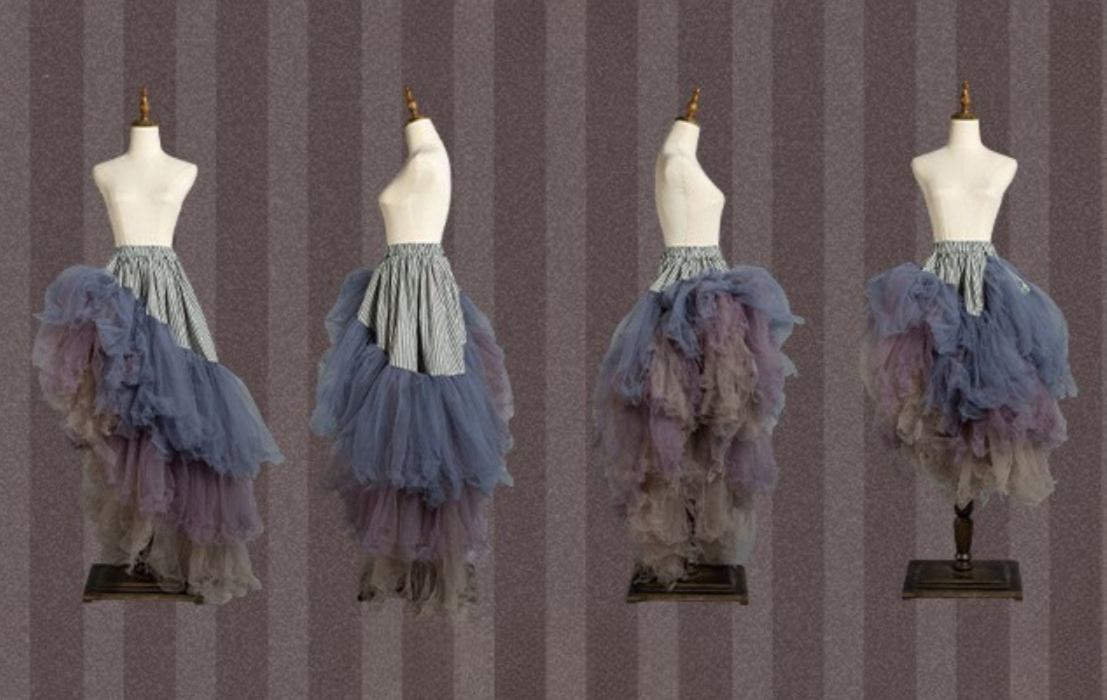 【予約商品】ストライプグリッドファンタジードレスセット＋アシメチュールスカート＋ベール