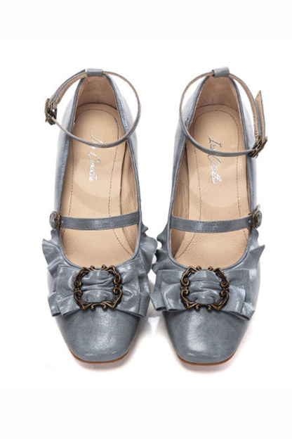 レザーリボンフリルロリータヒール