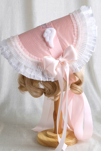 Baby feather doll Lolita flat hat + hood