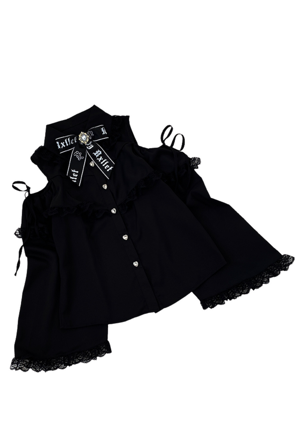 [Pre-Order] Off-Shoulder Princess Sleeve Mine Shirt