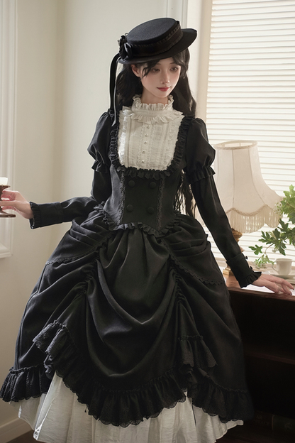 [Reservations] Classical Top + Curtain Skirt + Ribbon Collar + Hat