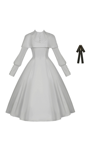 [Reservations] Gothic Elegant Waist Slimming Big Swing Low Dress + Ribbon Tie