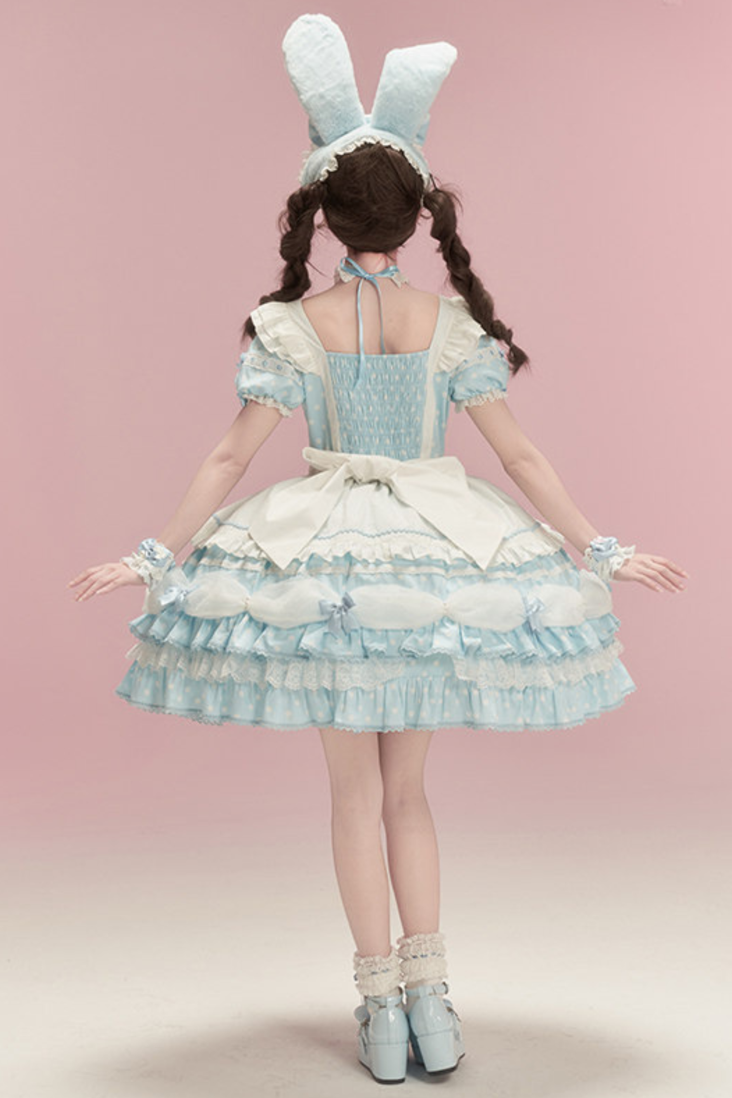 Lace Rabbit Ear Headband + Ribbon Necklace