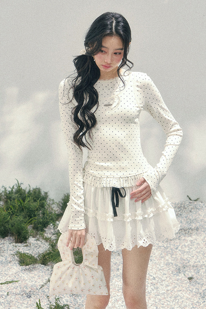 レーススイートティアードパフィースカート