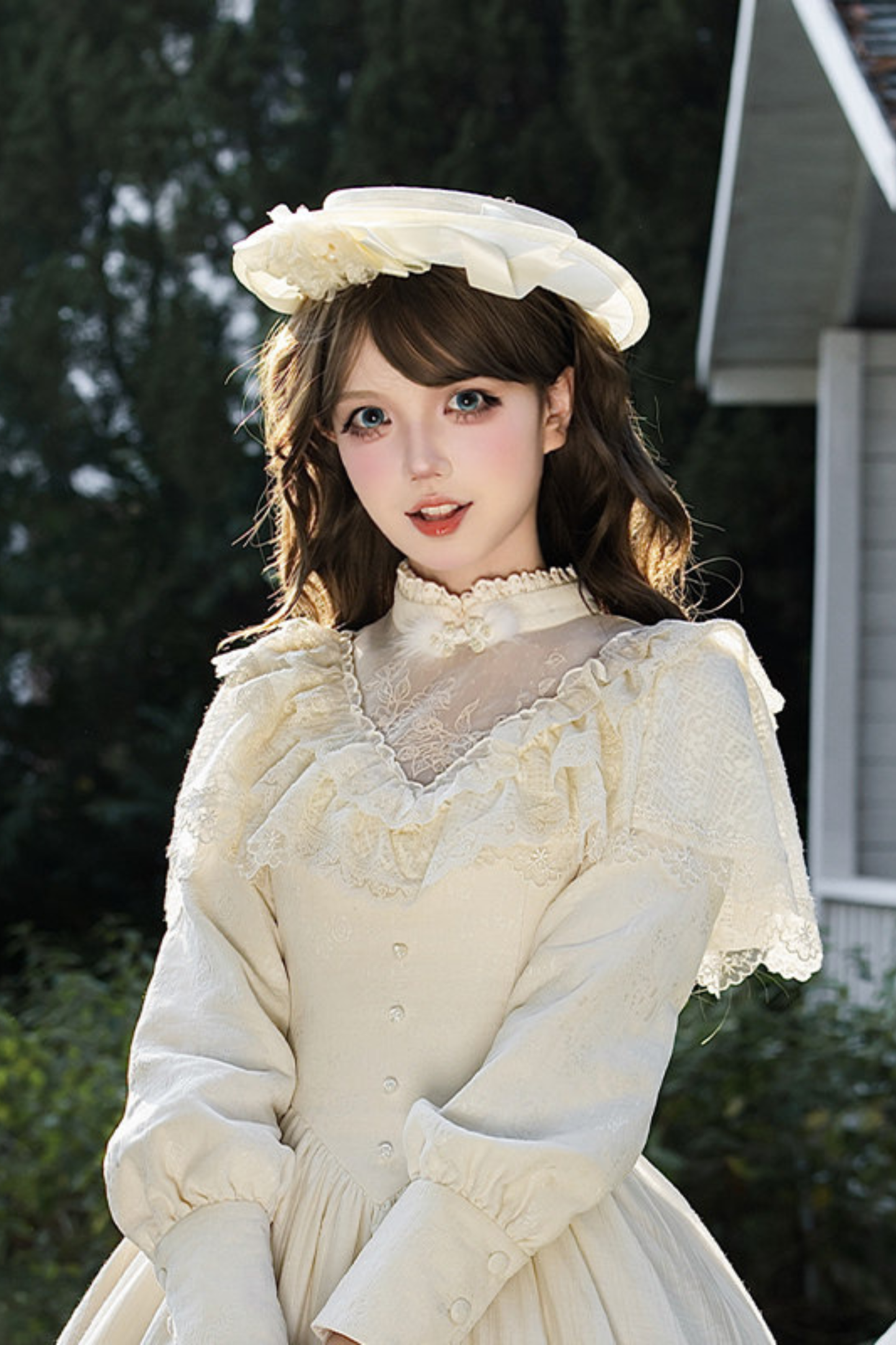 Rouge Snow Fishtail Dress + Flared Dress + Hat + Clip