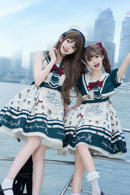 Jasmine Bear Marine Design Jumperskirt + Short Outerwear