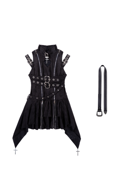 [Reservations] Dark Gothic Style Sleeveless Dress + Belt