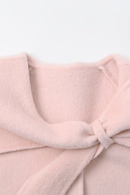 リボンビッグカラーフレアコート