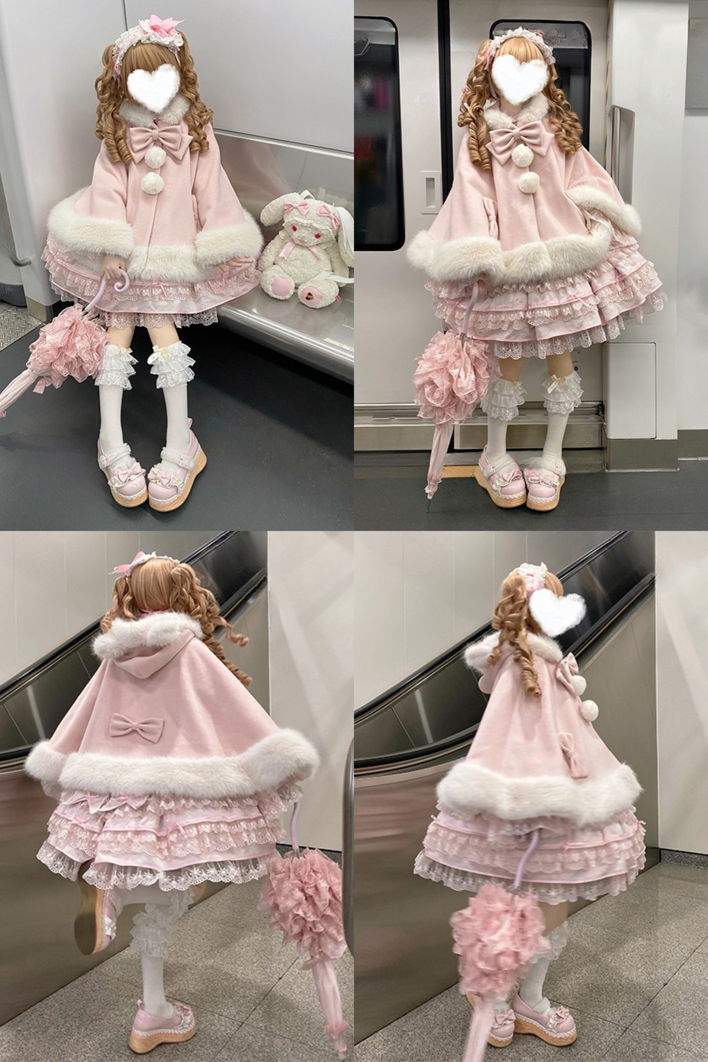 【12月18日予約締切】猫耳ファーフーディーケープコート