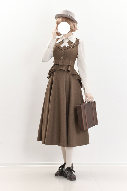 Umbrella Vintage Style Trailing Vest + Long Skirt + Short Skirt