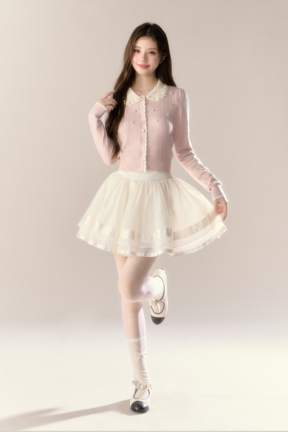 スイートアイランドドールカーディガン+タイトスカート