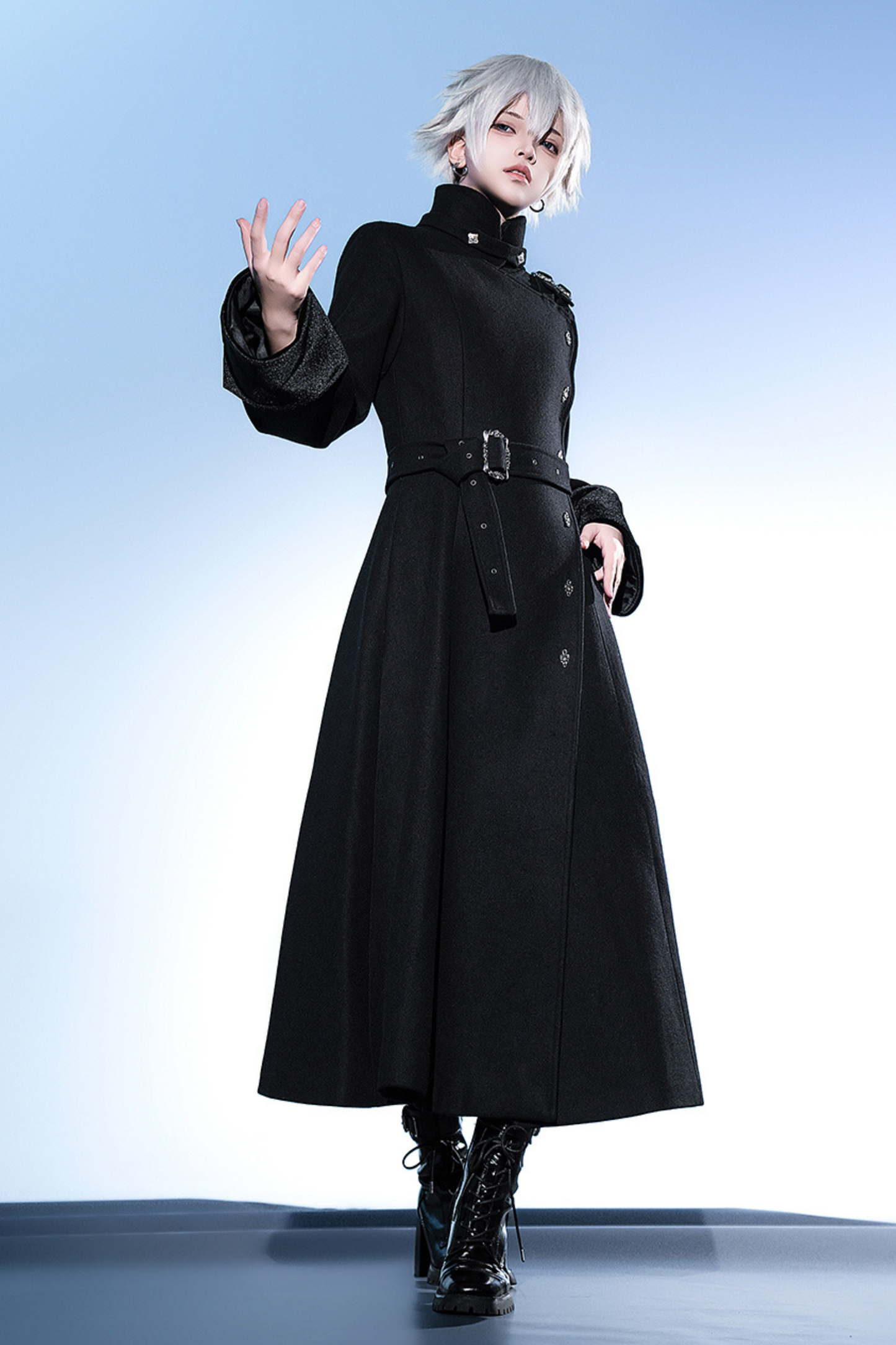 スタンドネック皇子ロングコート