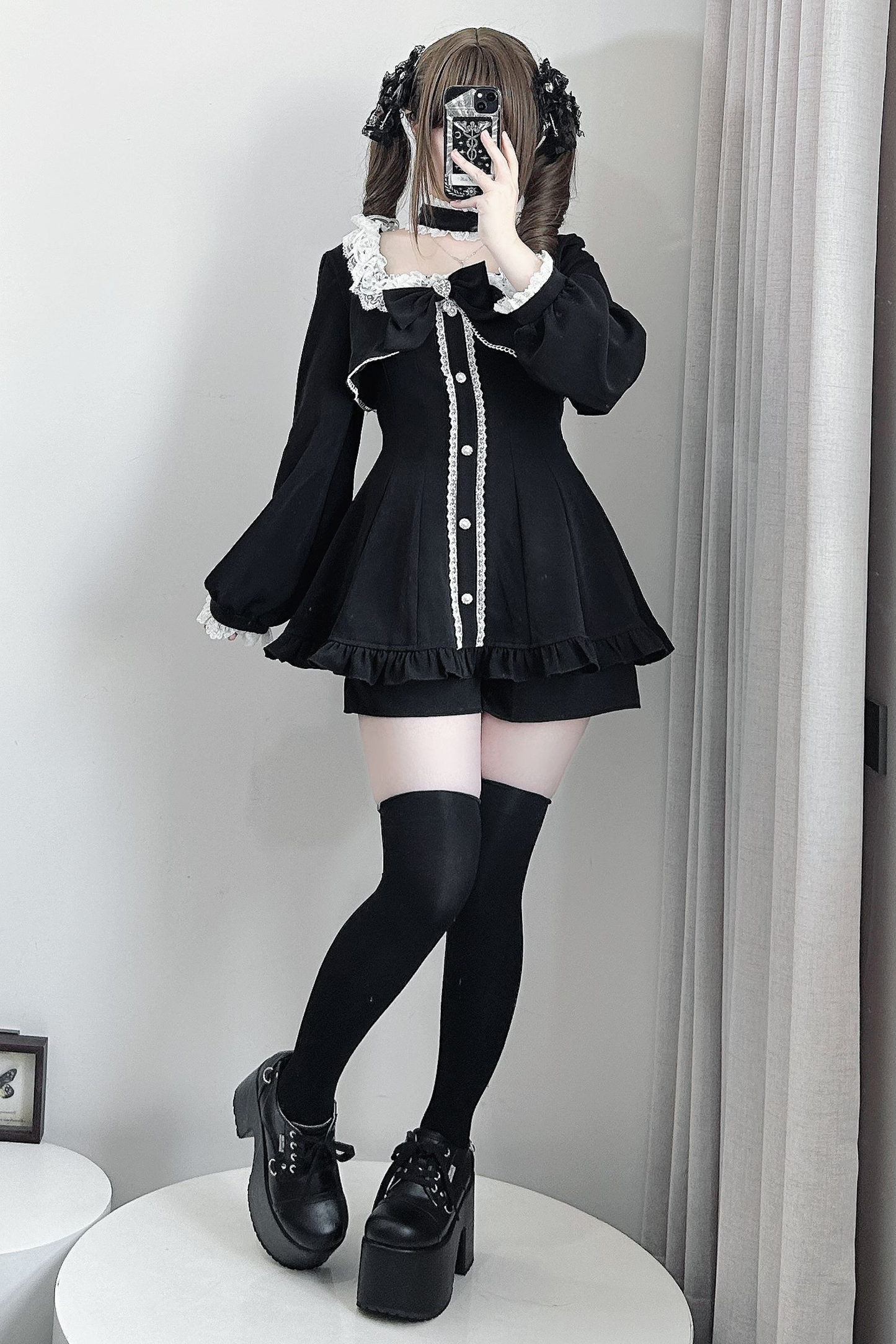 地雷フレアフェイクツーピースワンピース