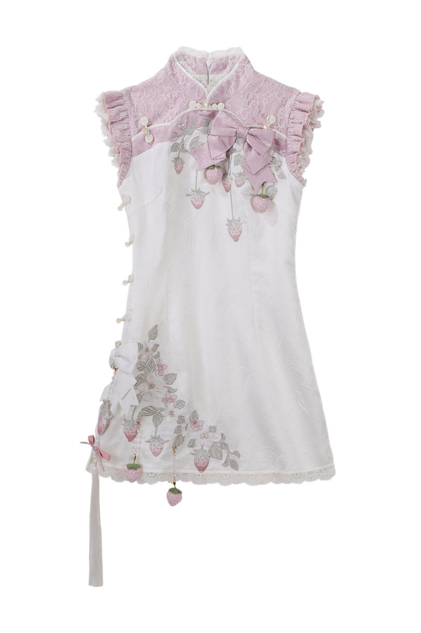 ストロベリースイートチャイナノースリーブドレス