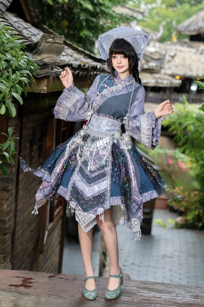 【12月16日予約締切】エスニックロリータツインコーデパフスリーブドレスセット＋ベルスリーブドレスセット