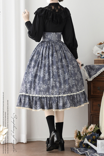 Ketch Wild Rose Stand Collar Lolita Blouse