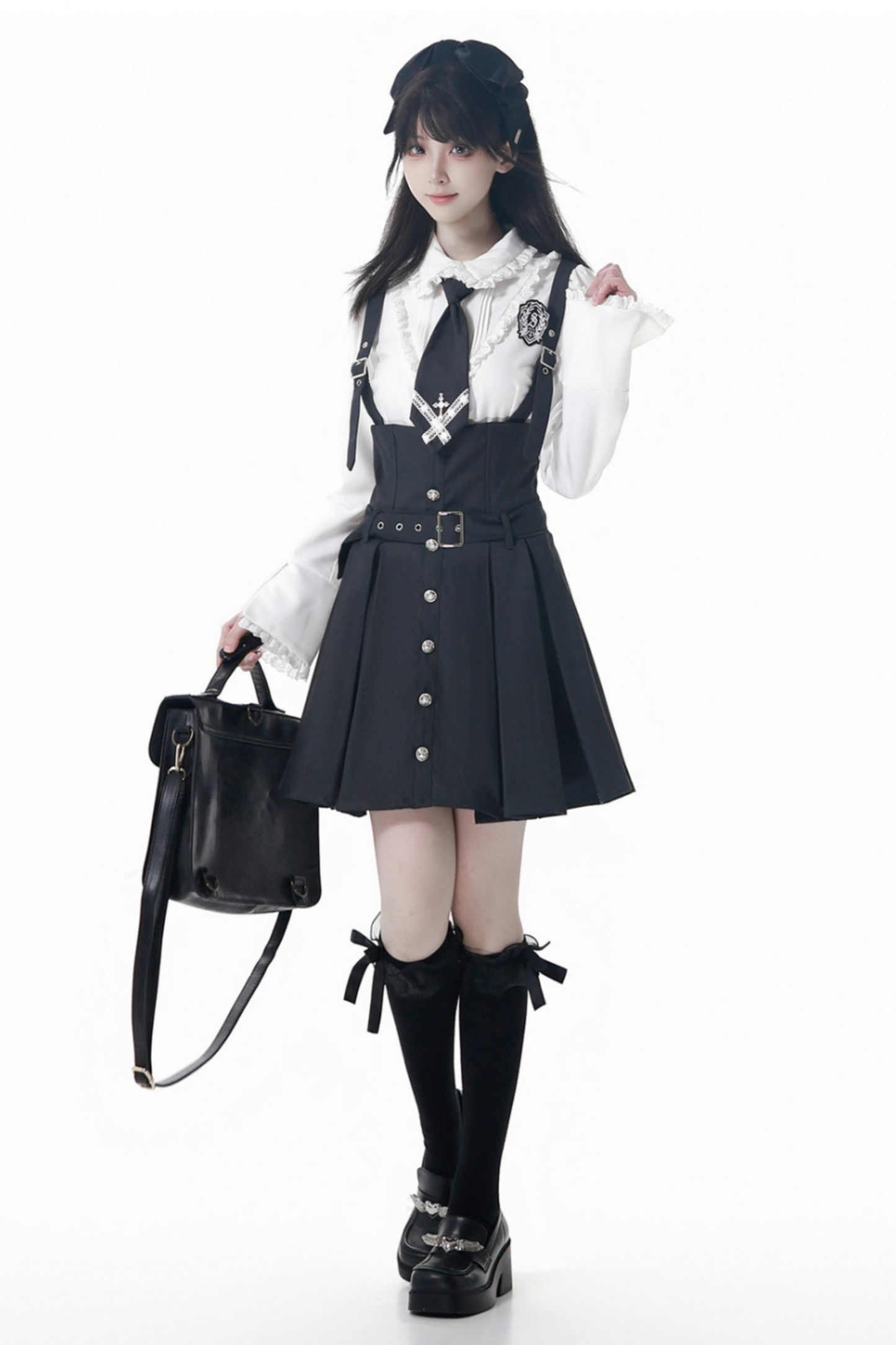College Jacket + Suskirt + Blouse + Tie