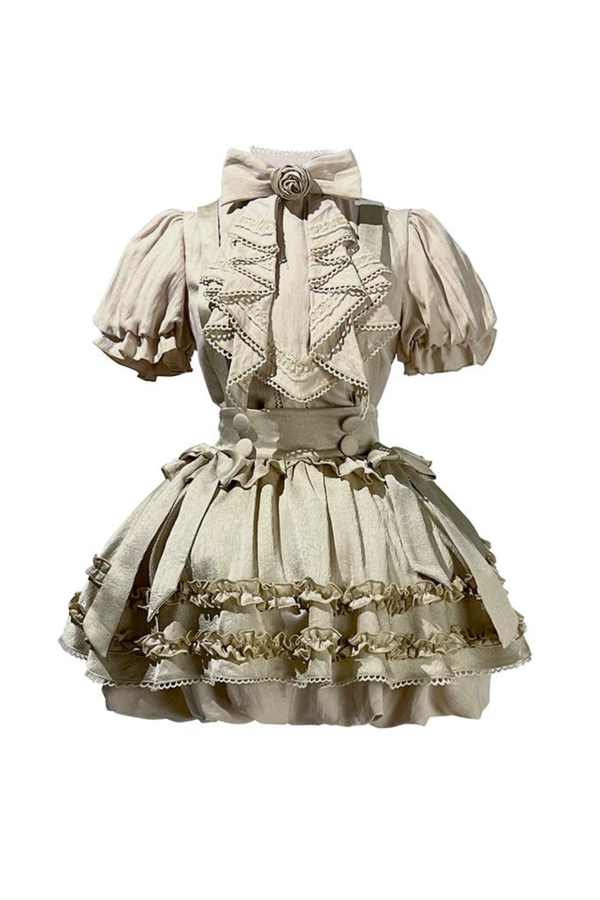 Antique Floral Lolita Top + Suspender Skirt