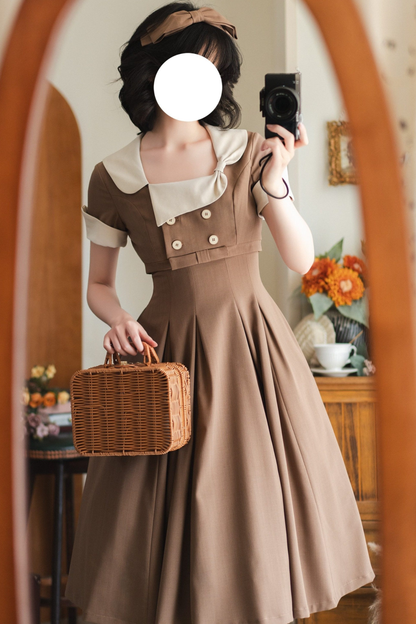 エレガントフレンチレトロフレアドレス+ショートジャケット