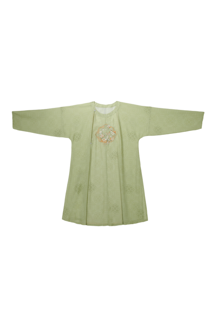 Retro Round Neck Robe China Top + Balloon Pants